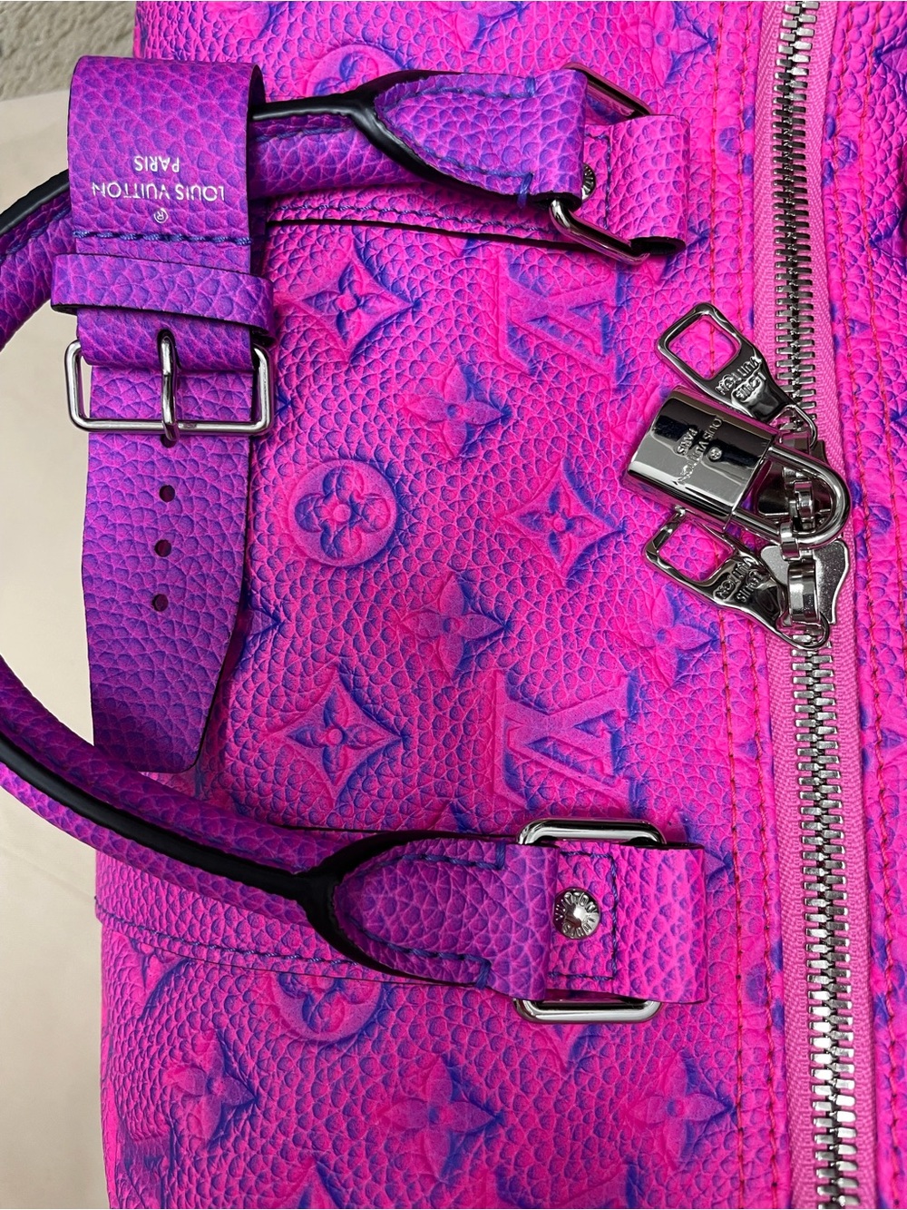Louis Vuitton Fuchsia and Purple Monogram Keepall Travel Bag - Picture 11 of 15